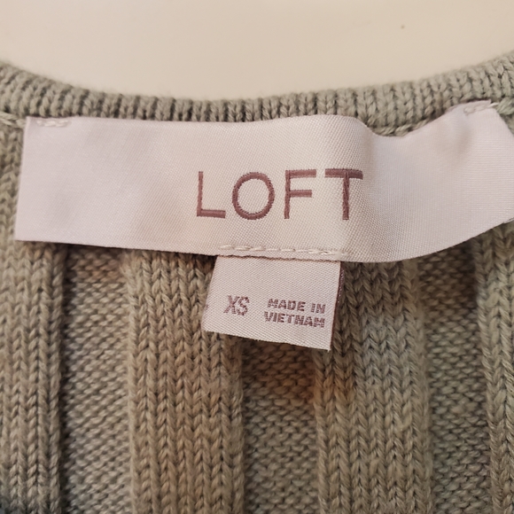 LOFT Sage Ribbed Button-Front Tank - Picture 2 of 4